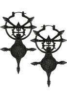 Boucles d'oreilles Vegvisir noir  symboles vikings, gothique pagan, Restyle