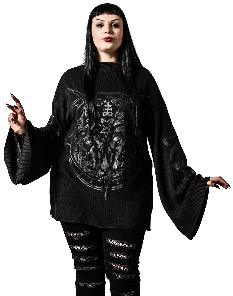 Killstar Two Faced Witch Two Toned Baphomet Leviathan Gothic Leggings  KSRA002488