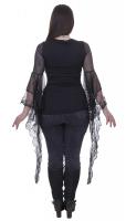NEW WITCH TW099 Black top long transparent lace sleeves gothic sexy victorian