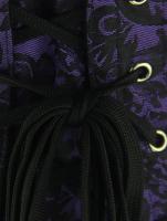 NEW WITCH Serre taille violet fonc  motif floral noir et baleines spirals en mtal