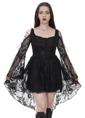NEW WITCH DW053BK Bare shoulders and sleeves black lace dress elegant gothic romantique