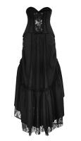 NEW WITCH Q-292BK Long strapless black dress with adjustable lace skirt gothic Punk Rave