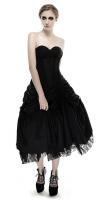 NEW WITCH Q-292BK Long strapless black dress with adjustable lace skirt gothic Punk Rave