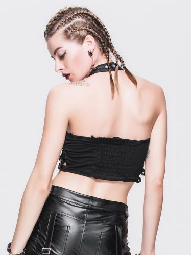 Black top with strips and spikes collar, punk, gothic, witch 2
