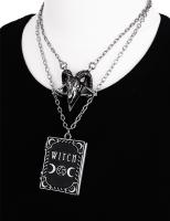 NEW WITCH Silver satanic ram skull necklace, gothic occult