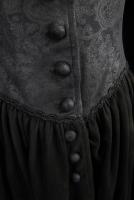 NEW WITCH CT070 Robe longue noire avec capuche et longue manches doubles en satin rouge, Vampire