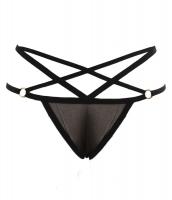 Black elastic g-string pantie with ...