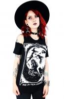 NEW WITCH ME IN TEN YEARS T-shirt noir Me in Ten Years, sorcire et bouc paules nues, nugoth restyle