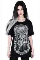 NEW WITCH Goddess Relaxed Top Goddess winged female succubus Black T-shirt with snake, KILLSTAR witchy nugoth occult