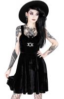 NEW WITCH TRIPLE GODDESS DRESS Robe velours noir Goddess, lunes et soleil argents, gothique nugoth, Restyle