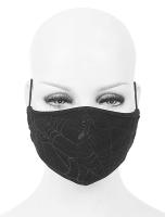 Black fabric reusable mask with spi...