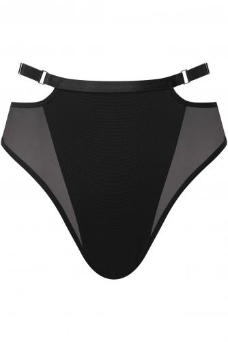 High waist transparent black Tourniquet Posing Panties with straps, KILLSTAR, sexy gothic