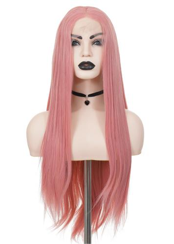 NEW WITCH Long Straight Pink Front Lace Wig 70cm, Cosplay fashion