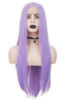 Long Straight Light Purple Front Lace Wig 70cm, Fashion Cosplay