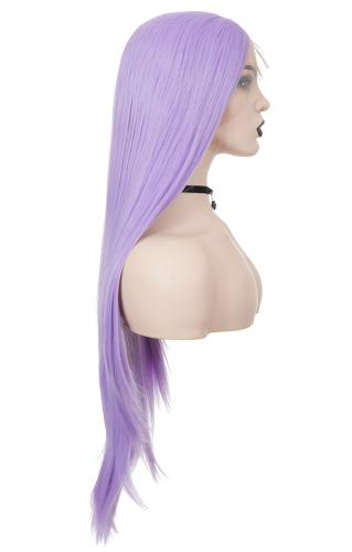 Perruque Front Lace longue violet ple lisse 70cm, cosplay fashion 2