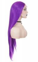 NEW WITCH Perruque Front Lace longue violet lectrique lisse 70cm, cosplay