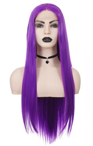 NEW WITCH Long Straight Electric Purple Hair Wig 70cm, Cosplay