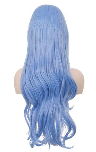 Perruque Front Lace longue bleue ondule 70cm, cosplay fashion 2