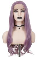 Long wavy purple hair Front L...