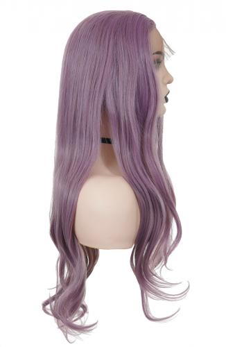 Perruque Front Lace longue violet mauve ondule 60cm, cosplay fashion 1