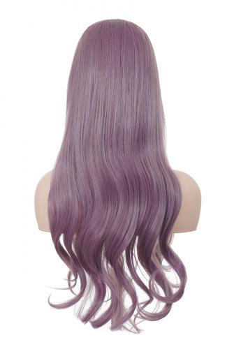Long wavy purple hair Front Lace wig 60cm, fashion cosplay 2