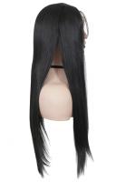 NEW WITCH Perruque Front Lace longue lisse noire 60cm, cosplay fashion