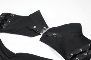 NEW WITCH DW360 Robe noire courte et moulante  manches longues, paules nues, gothique rock, Darkinlove