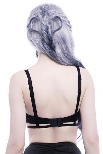 Black Ebony bra with straps and lace, KILLSTAR, sexy gothic