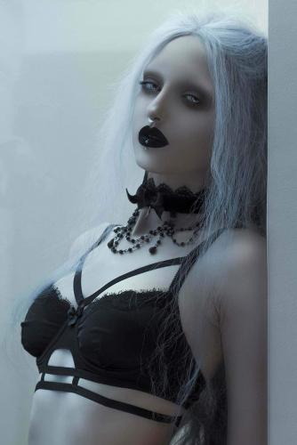 Black Ebony bra with straps and lace, KILLSTAR, sexy gothic