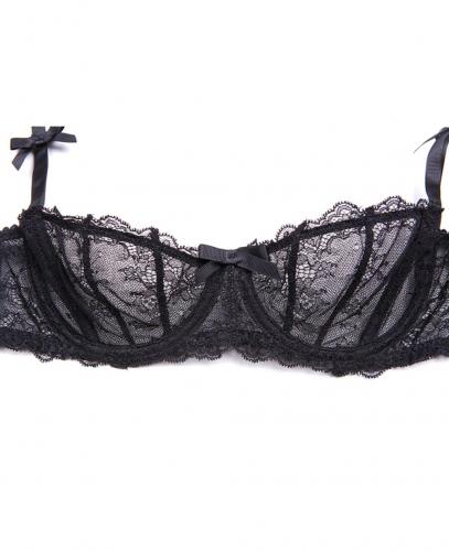 5pcs black lingerie set with transparent lace, sexy underwear 2
