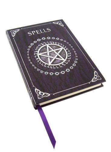 Carnet d'criture A5 Spells violet et argent avec pentagramme, witchy wicca sorcire