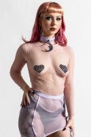 NEW WITCH SWEETHEART FISHNET TOP [PASTEL PINK] Pastel Pink Sweetheart Fishnet Top, KILLSTAR, cute kawaii