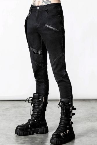 Decimation Black Jeans with Detachable Pocket KILLSTAR, goth rock metal 1