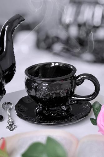 Daemon Teacup & Saucer, snake andle KILLSTAR, goth witch 1