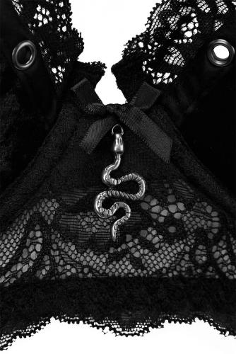Sacred Spirits Black velvet bralet with black lace KILLSTAR 2
