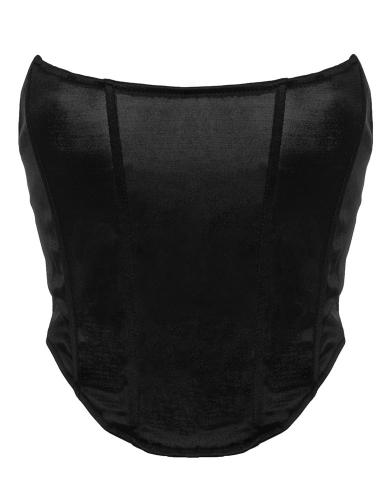 Haut bustier corset satin noir lastique, goth sexy 1