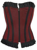 Black overbust corset with red fish...