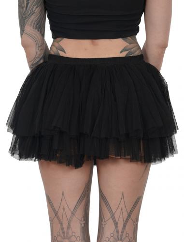 Short black tulle mesh skirt, kawaii goth overskirt