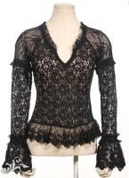 Black lace Shirt top steamp...